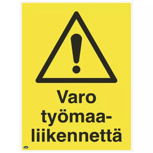 Skylt Varo Työmaaliikennettä 300X400