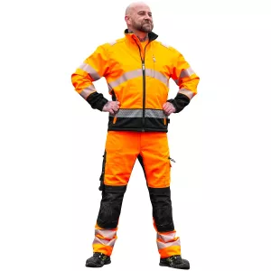 Softshell Jacka 2Xl Randal Fl.Or/Svt Kl2 En20471