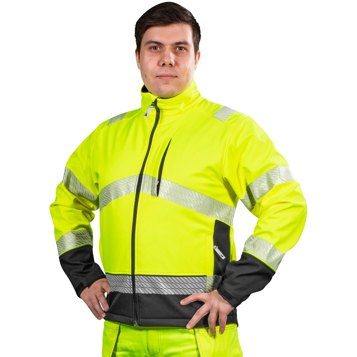 Softshell Jacka 4Xl Randal Fl.Gul/Svt Kl2 En20471
