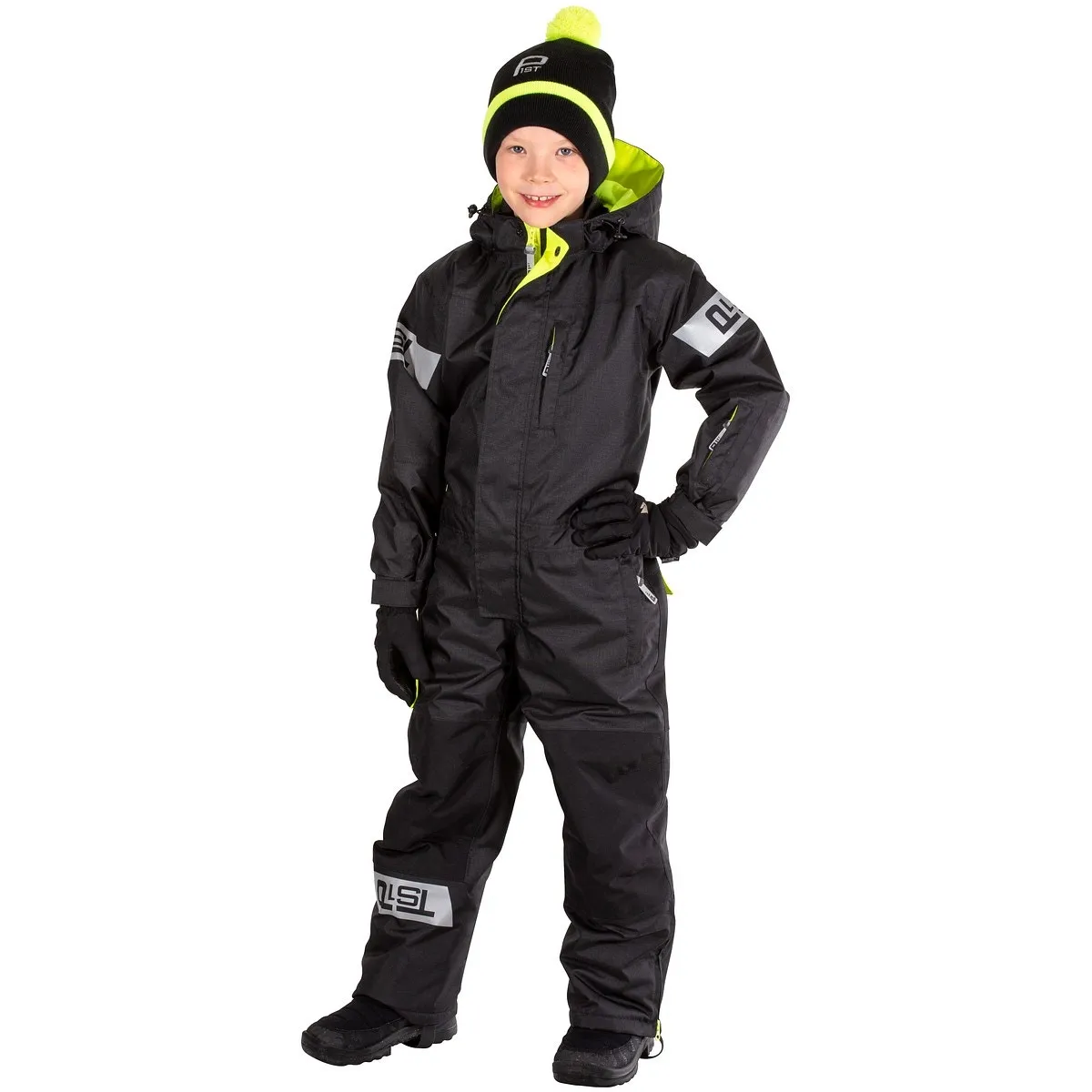 Vinteroverall Barn 150 Arthur Svart/Fl.Gul