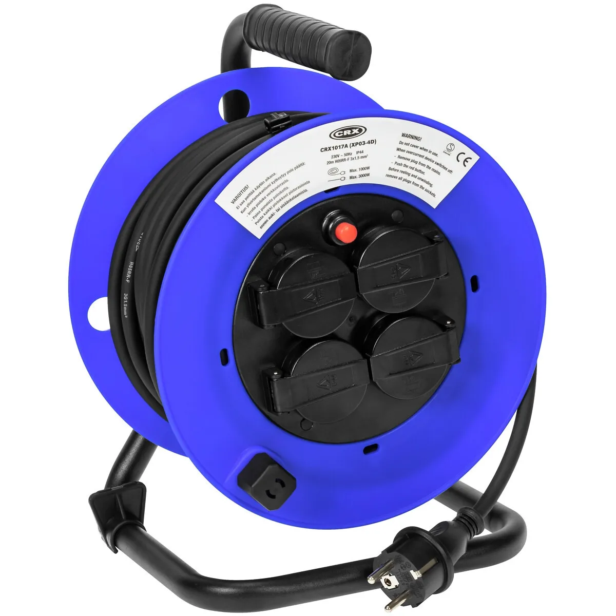 Kabelvinda 20M Gummi 4-Del 3X1,5Mm