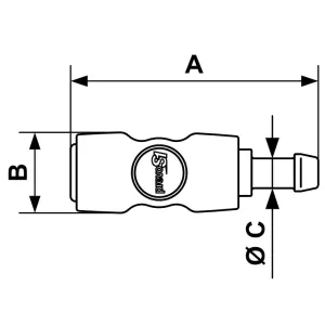 Snabbkoppling 10.4Mm För 13Mm Slang Esi111813Cb