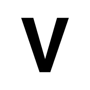 Klistermärke Bokstav V 100Mm