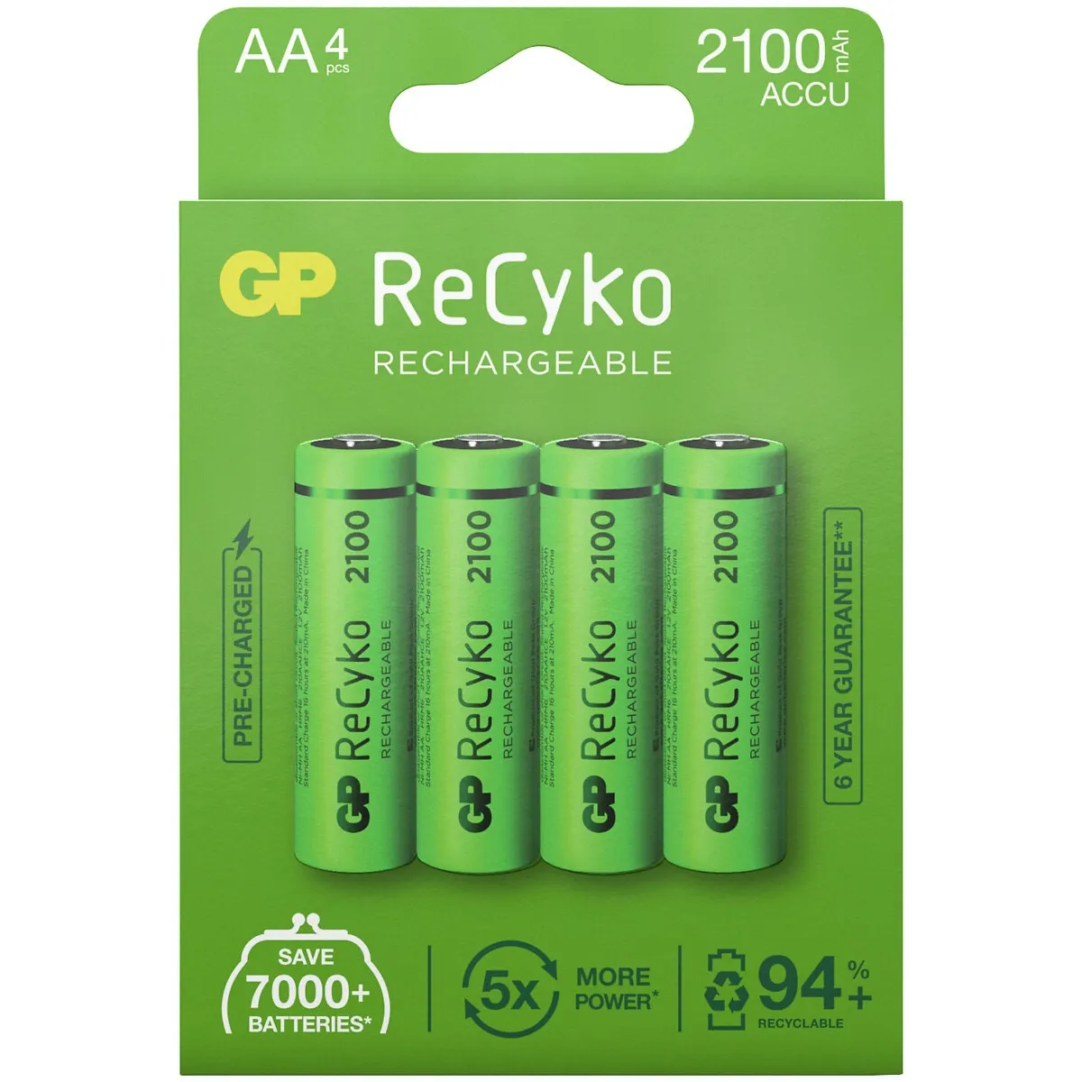Laddningsbart Batteri 1,2V Aa 2100Mah Recyko 4St