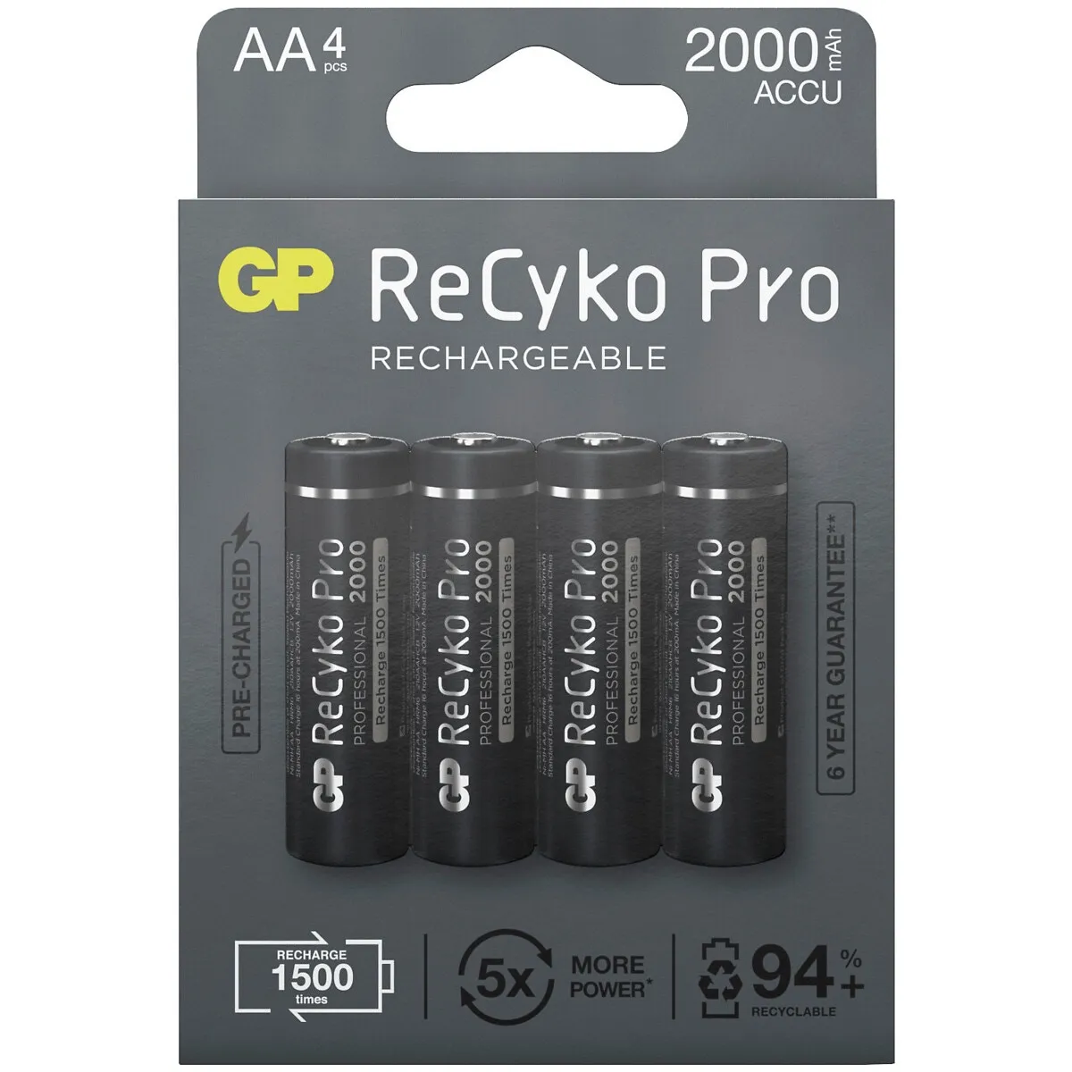 Laddningsbart Batteri 1,2V Aa 2000Mah Recyko Pro 4