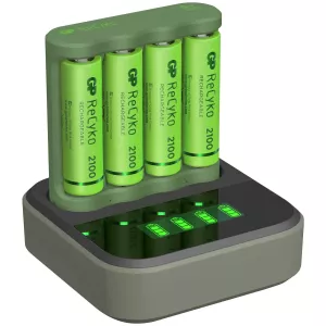 Docka Laddare 6H + Batteri Aa 2000Mah Recyko 4St