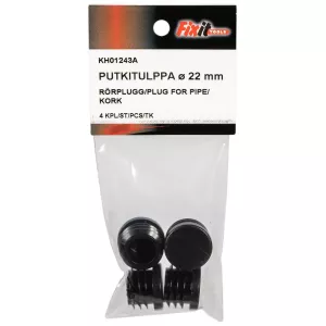Rörplugg 22Mm Svart 4St Svart Plast