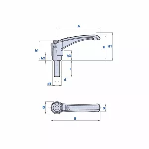 Justerbar Handtag M10X60Mm Metall