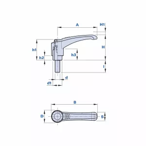 Justerbar Handtag M10X60Mm Plast
