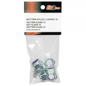 Mutter M12 10 Din985  Nyloc 6St