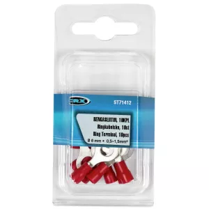 Ringkabelsko 6Mm Röd 10 St