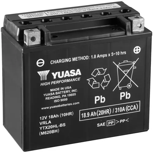 Batteri Yuasa Mc 18,9Ah Agm -+ 175X87X155