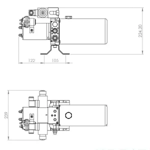 Mini Pumpstation 0.8Kw 12V 2L 2-Verkande