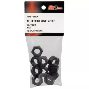Mutter Unf 7/16" 10St Obelagd