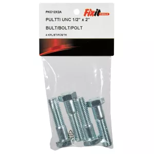 Bult Unc 1/2"X2" 4St Förzinkad
