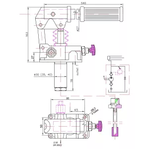 Hydraulisk Handpump 45 2-Act För 1-Act Cylinder