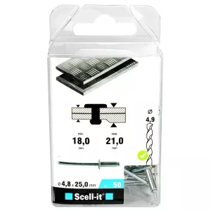 Blindnit 4,8X25Mm/50St Stål/Alu