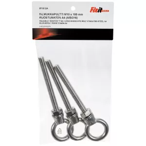 Öglebult M10X100Mm A4 3St