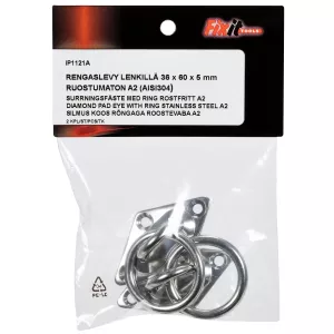 Surrningsfäste Med Ring 36X60X5Mm A2 2St