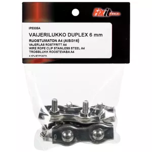 Vajerlås Duplex 6Mm A4 4St