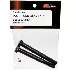 Bult Unc 3/8"X3 1/2" 2St Obelagd