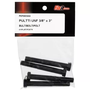 Bult Unf 3/8"X3" 4St Obelagd