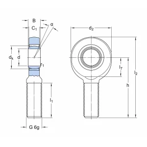 Länkhuvud Yttergänga Höger M12X1,75 Skf