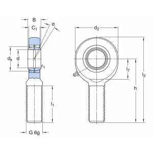 Länkhuvud Yttergänga Vänster M24X2 Skf
