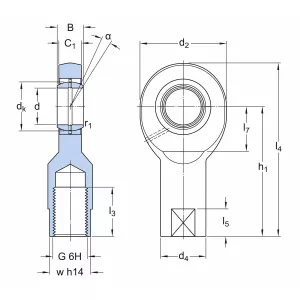 Länkhuvud Innergänga Höger M14X2 Skf