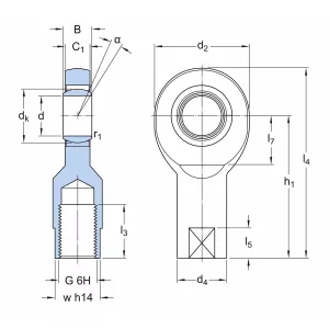Länkhuvud Innergänga Vänster M8X1,25 Skf