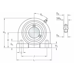 Lagerenhet Upprätt Avkortad Fotplatta 35Mm Skf