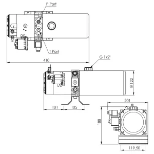 Pumpstation 1.2Kw 24V 2L 1-Verkande