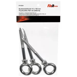 Ögleskruv Trägänga 10X100Mm A4 3St