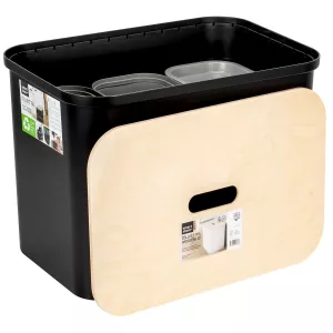 Förvaringsbox Collect 76L Svart Set Plywood Lock