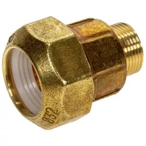 Koppling 1/2"-20Mm Utv. Gänga Mässing Plast-Järn