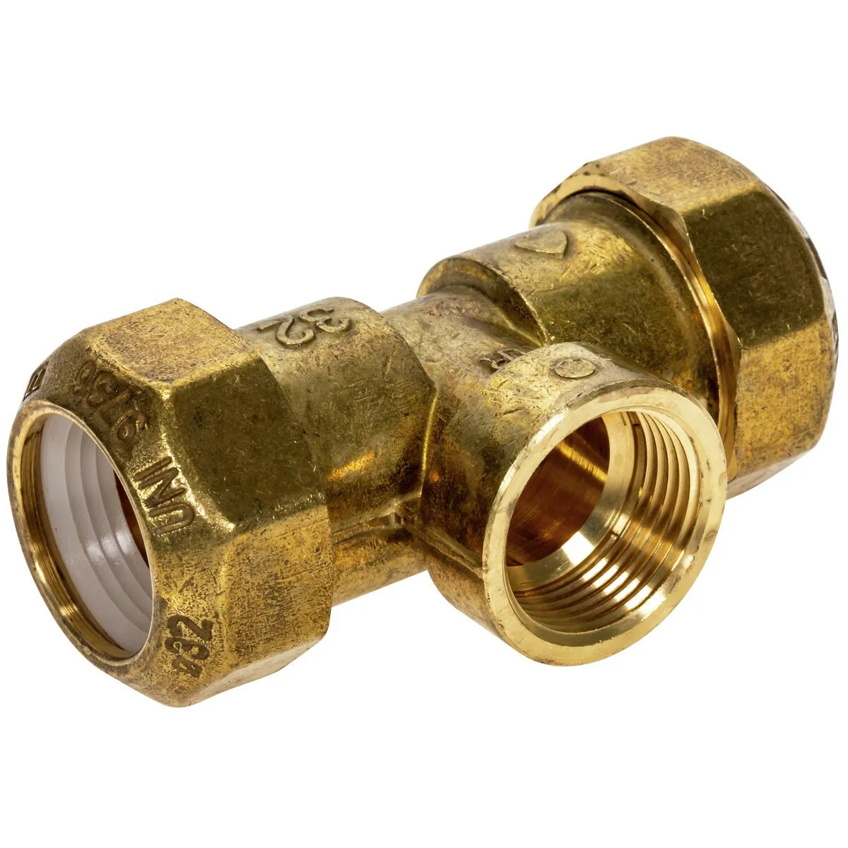 Koppling T-Rör 32- 1" -32Mm  Mässing Plast-Järn-Pl