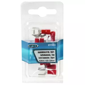 Gaffelkabelsko 6Mm Röd 10 St