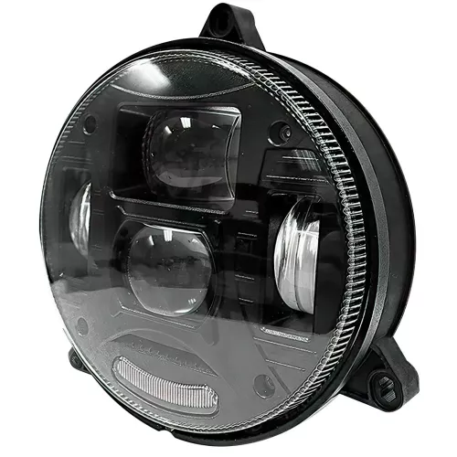 Led-Strålkastare Rund 132Mm 3-Punkt Svart