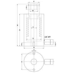 Hydraulisk Cylinder 28.9Ton 85/63 Håls Modell 1-Ak