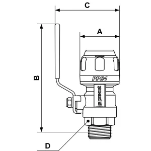 Kulventil 16Mm-G1/2 Utv Pps1