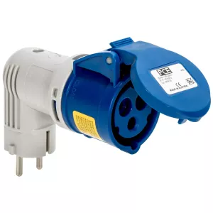 Övergångadabter 16A Schuko / 3-Pol Pce