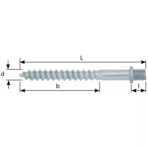 Skruvstift 6X50 100St M6X6Mm Gänga Galvaniserad