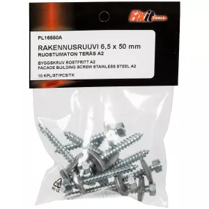 Byggskruv 6,5X50Mm A2 10St Epdm