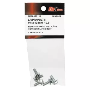 Sexkantsskruv Med Fläns M5X12Mm 10.9 5St Din6921