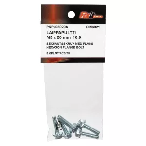 Sexkantsskruv Med Fläns M5X20Mm 10.9 5St Din6921