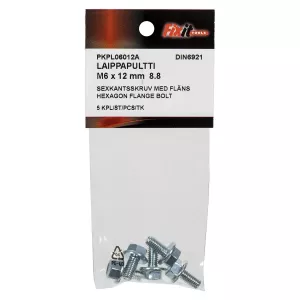 Sexkantsskruv Med Fläns M6X12Mm 8.8 5St Din6921