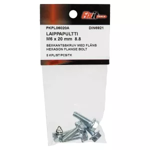 Sexkantsskruv Med Fläns M6X20Mm 8.8 5St Din6921