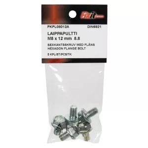 Sexkantsskruv Med Fläns M8X12Mm 8.8 5St Din6921