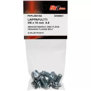 Sexkantsskruv Med Fläns M8X16Mm 8.8 5St Din6921