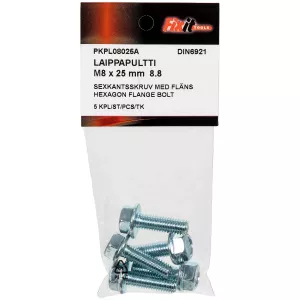 Sexkantsskruv Med Fläns M8X25Mm 8.8 5St Din6921